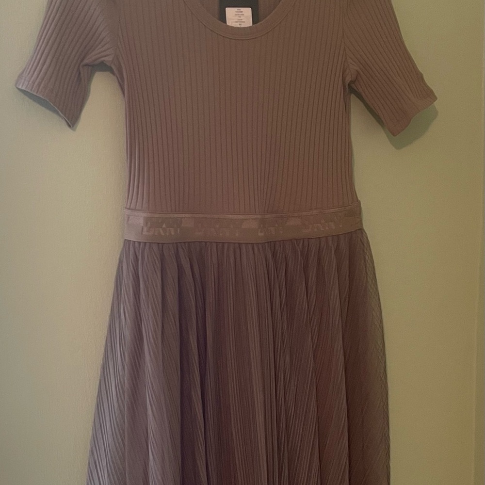 NWT DKNY Tulle and ribbed midi dress